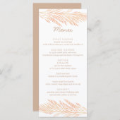 Pampas Grass Bruiloft Bloemen Trend Chique Recepti Menu (Voorkant / Achterkant)