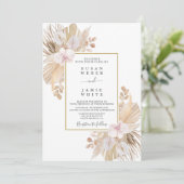 Pampas Grass bruiloft Kaart (Staand voorkant)