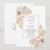 Pampas Grass bruiloft Kaart (Voorkant / Achterkant)