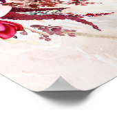 Pampas Grass Burgundy Red Weddenschap Welkomstteke Poster (Hoek)