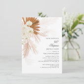 Pampas Grass Burnt Sinaasappel 60th Birthday Party Kaart (Staand voorkant)