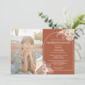 Pampas Grass Celebration of Life Funeral Photo Inv Kaart (Staand voorkant)