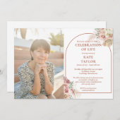 Pampas Grass Celebration of Life Funeral Photo Kaart (Voorkant / Achterkant)