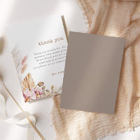 Pampas Grass Chic Boho Baby shower bedankje