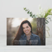 Pampas Grass Chic Boho Foto Graduparty Kaart (Staand voorkant)