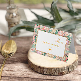 Pampas Grass Chicken Meal Choice Guest Name Card Kaart