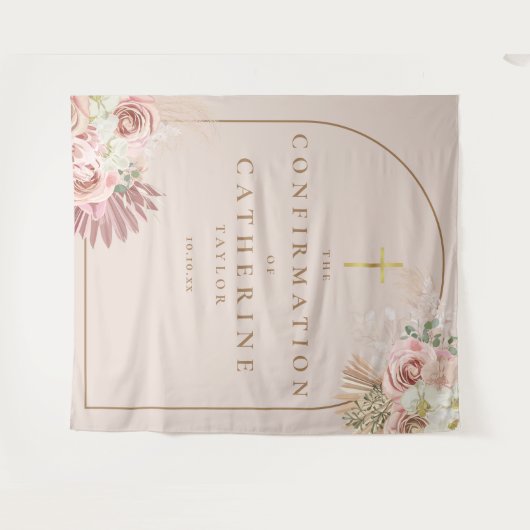 Pampas Grass Confirmation Photo Backdrop Wandkleed (Voorkant (horizontaal))