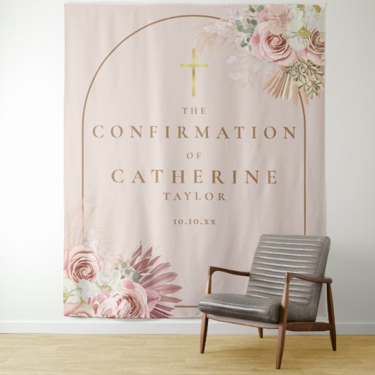 Pampas Grass Confirmation Photo Backdrop Wandkleed (In situ)