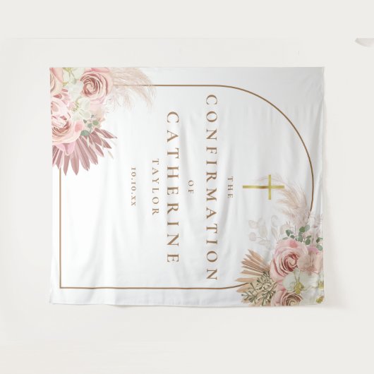 Pampas Grass Confirmation Photo Backdrop Wandkleed (Voorkant (horizontaal))