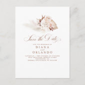 Pampas grass Cream Flowers Exotic Save the Date Aankondigingskaart (Voorkant)