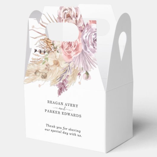 Pampas Grass Custom Bedankt Bruiloft Bedankdoosjes (Geopend)