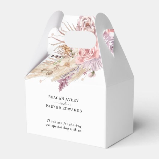 Pampas Grass Custom Bedankt Bruiloft Bedankdoosjes (Voorkant Zijde)