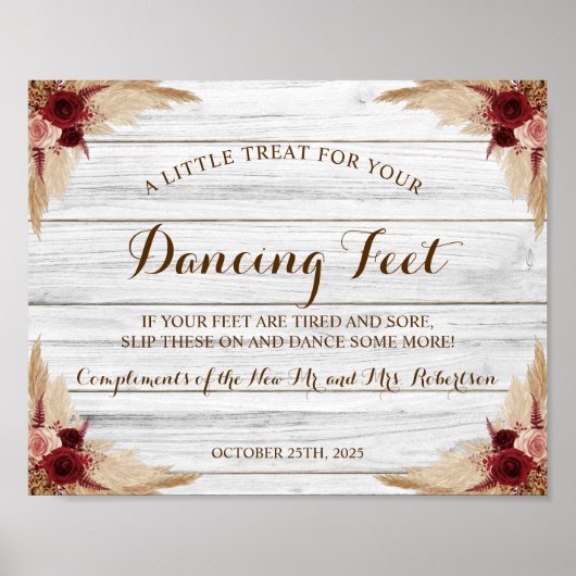 Pampas Grass Dancing Feet Teenslippers Weddenschap Poster (Voorkant)