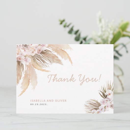 Pampas Grass Dank je wel! Bedankkaart (Staand voorkant)