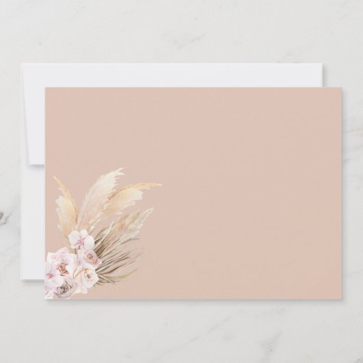 Pampas Grass Dank je wel! Bedankkaart (Achterkant)