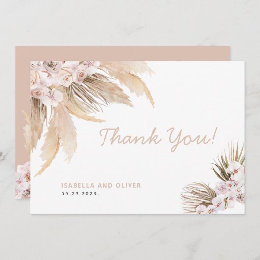 Pampas Grass Dank je wel! Bedankkaart (Voorkant / Achterkant)