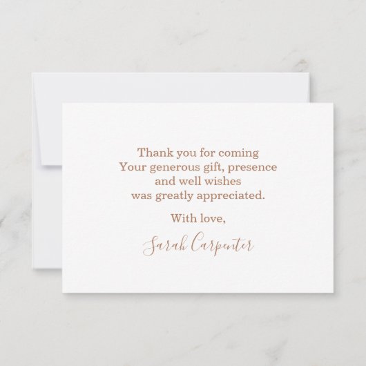 Pampas Grass dank u Notitiekaartje (Achterkant)