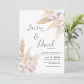 Pampas Grass Desert bruiloft Kaart (Staand voorkant)