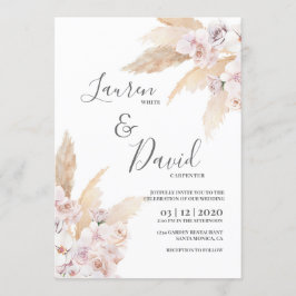 Pampas Grass Desert bruiloft Kaart