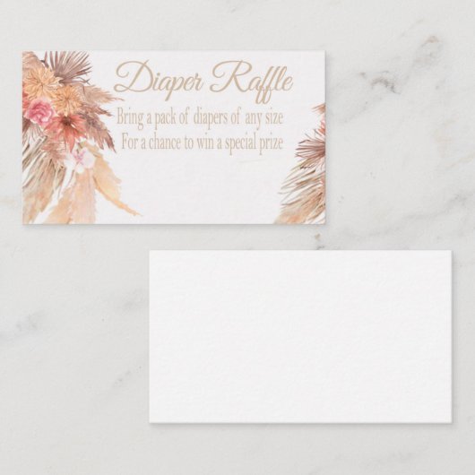 Pampas Grass Diaper-kaart, woestijn, Boho flow Visitekaartje (Voorkant / Achterkant)