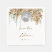 Pampas Grass Disco Ball Boho Bruiloft Servet (Voorkant)