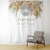 Pampas Grass Disco Ball Vrijgezellenfeest Achtergr Wandkleed (In situ)