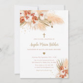 Pampas Grass Doop Uitnodiging (Voorkant)