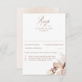Pampas Grass Dried Foliage Wedding RSVP (Voorkant / Achterkant)