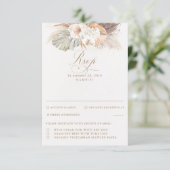 Pampas Grass Dried Foliage Wedding RSVP (Staand voorkant)