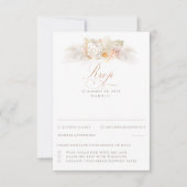 Pampas Grass Dried Foliage Wedding RSVP Kaartje (Voorkant)
