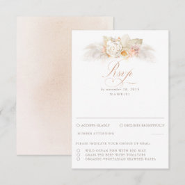 Pampas Grass Dried Foliage Wedding RSVP Kaartje