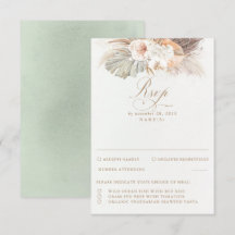 Pampas Grass Dried Foliage Wedding RSVP
