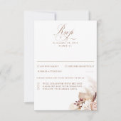 Pampas Grass Dried Foliage Wedding RSVP Kaartje (Voorkant)
