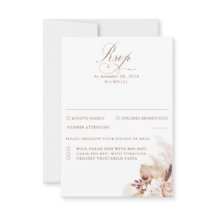 Pampas Grass Dried Foliage Wedding RSVP
