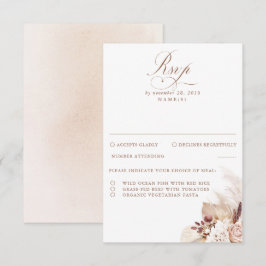 Pampas Grass Dried Foliage Wedding RSVP Kaartje