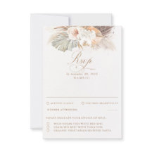 Pampas Grass Dried Foliage Wedding RSVP