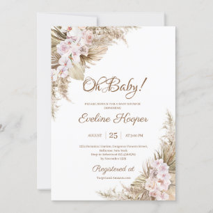 Pampas Grass Dried Palm Blush Roos Orchid Oh Baby  Kaart