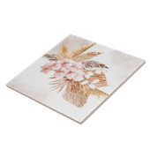 Pampas Grass Dried Palms Terracotta Pink Floral Tegeltje (Zijkant)