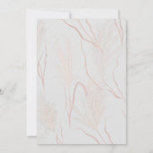 Pampas Grass Dried Palms Waterverf Wedding Kaart (Achterkant)