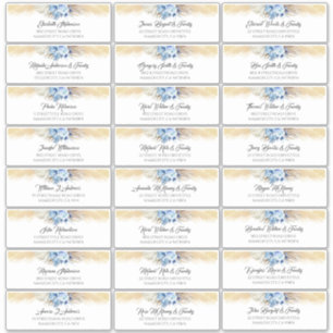 Pampas Grass Dusty Blue Gastennamen Adresetiketten Sticker