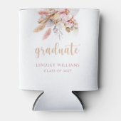 Pampas Grass Dusty Pink Boho Floral Afstuderen Blikjeskoeler (Voorkant)