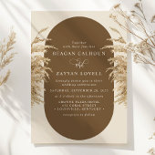 Pampas Grass Earthy Bohemian Exotic Wedding Invita Kaart