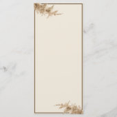 Pampas Grass Earthy Bohemian Exotic Wedding Menu (Achterkant)