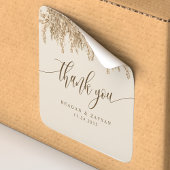 Pampas Grass Earthy Boho Exotic Wedding Dank je Vierkante Sticker