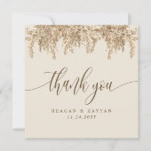 Pampas Grass Earthy Boho Wedding Hartelijk dank Bedankkaart (Voorkant)