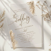 Pampas Grass Earthy Exotic Calligraphy Wedding Acryl Uitnodigingen