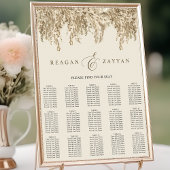 Pampas Grass Earthy Exotic Wedding Seating Chart Poster