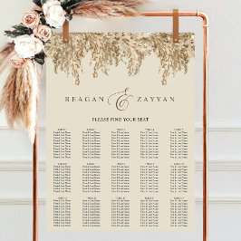 Pampas Grass Earthy Exotic Wedding Seating Chart Poster