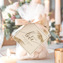 Pampas Grass Earthy met Love Weddenschap Bedankjes Labels