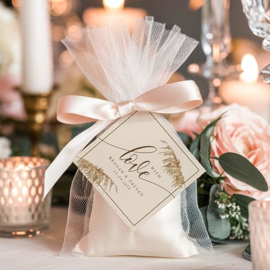 Pampas Grass Earthy met Love Weddenschap Bedankjes Labels
